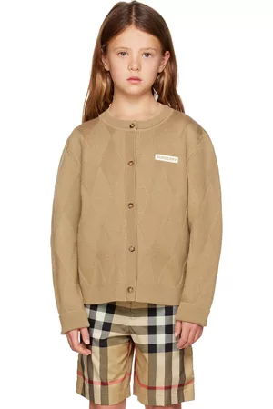 Burberry Kids Beige Argyle Cardigan