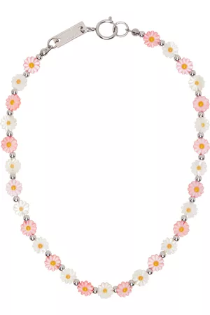 In Gold We Trust Men Necklaces - SSENSE Exclusive Pink & White Flower Necklace