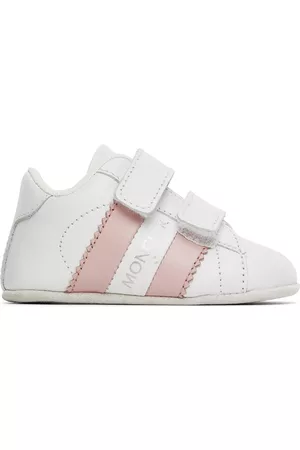 Moncler Baby White Striped Sneakers