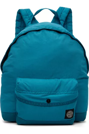 Stone Island Kids Blue Logo Patch Backpack