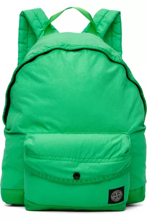 Stone Island Kids Green Logo Patch Backpack