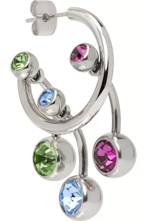 Justine Clenquet Women Hoop Earrings - SSENSE Exclusive Silver Tavi Earring
