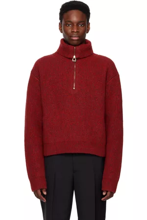 WOOYOUNGMI Red Half-Zip Sweater
