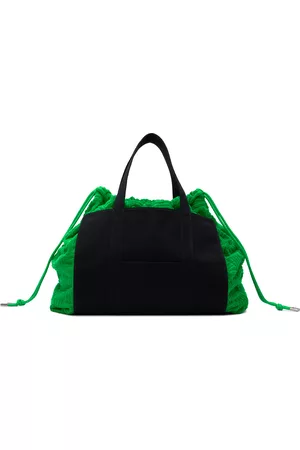 Bottega Veneta Black & Green Roll Up Bag