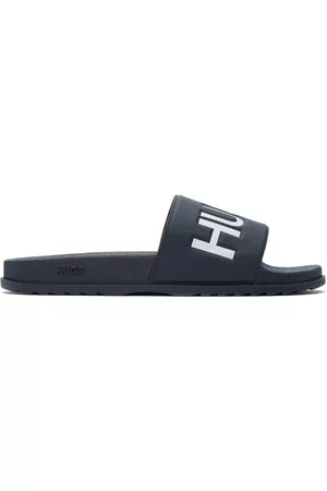 HUGO BOSS Men Slide Sandals - Navy Plastic Match Slide Sandals