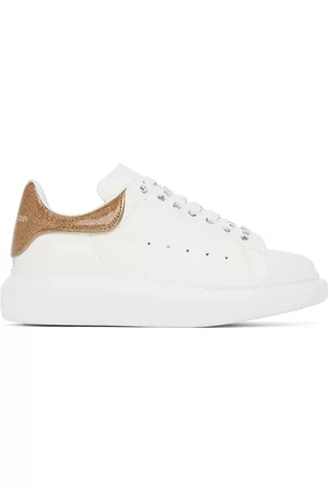 Alexander McQueen Women Sneakers - White & Gold Oversized Sneakers