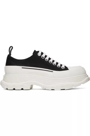 Alexander McQueen Black & White Slick Sneakers