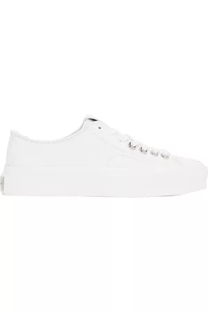 Givenchy Women Sneakers - White Grained City Sneakers
