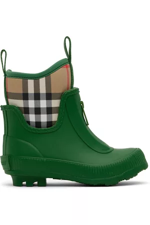Burberry Boots - Kids Green Vintage Check Boots