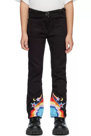 Stella McCartney Jeans - Kids Black Cosmic Embroidered Jeans