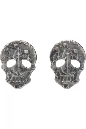 Paul Smith Men Cufflinks - Silver Coin Skull Cufflinks