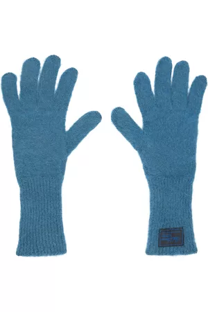 RAF SIMONS Blue Brushed Gloves