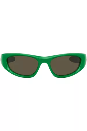 Bottega Veneta Green Rectangular Sunglasses