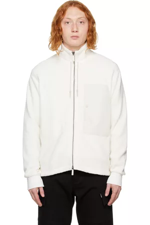 Z Zegna Men Fleece Jackets - Off-White Pocket Cashco Jacket