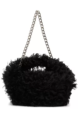 By Far Bags - Black Shearling Baby Cush Bag