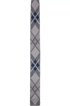 Thom Browne Gray Tartan Neck Tie