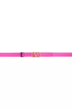 VALENTINO GARAVANI Women Belts - Reversible Black & Pink Vlogo Belt