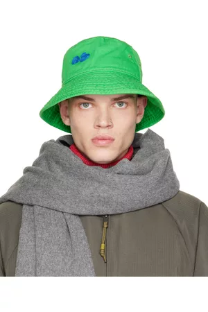 Acne Studios Green Embroidered Bucket Hat
