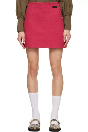 Ganni Women Mini Skirts - Pink High-Rise Miniskirt