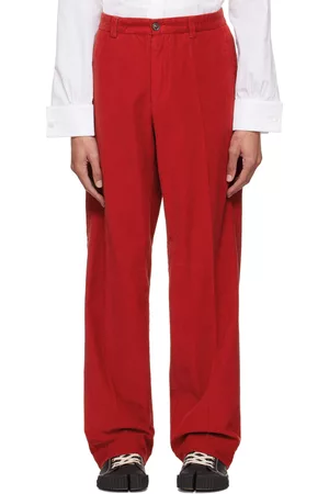 Maison Margiela Men Pants - Red Belt Loops Trousers