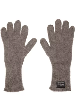 RAF SIMONS Women Gloves - Taupe Mohair Gloves