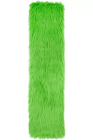 Msgm Women Scarves - Green Faux-Fur Scarf