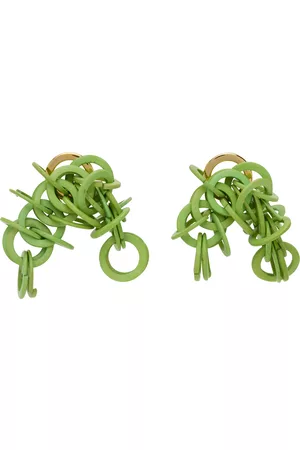 COMPLETEDWORKS Men Earrings - SSENSE Exclusive Green Wood Earrings