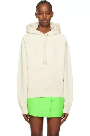 Ami Women Hoodies - Off-White Ami De Coeur Hoodie