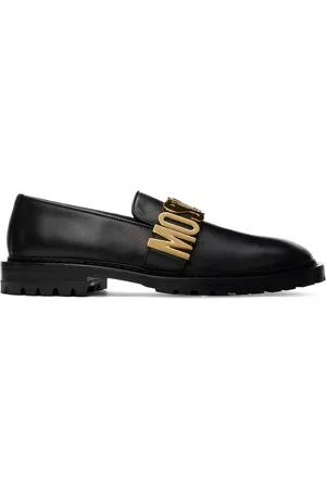 Moschino Men Loafers - Black Lettering Loafers