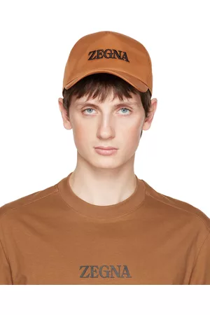 Z Zegna Men Caps - Orange Embroidered Cap