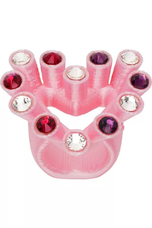 Roussey Women Rings - SSENSE Exclusive Pink 3D-Printed Single Luv Ring