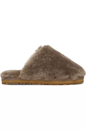 Mou Women Winter Boots - Taupe Sheepskin Fur Slippers