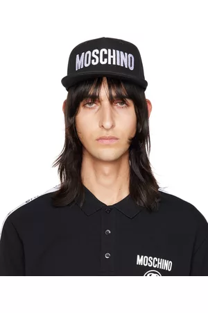 Moschino Men Caps - Black Logo Embroidery Cap