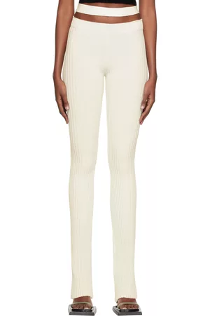 ANDREADAMO Women Pants - Off-White Cutout Trousers