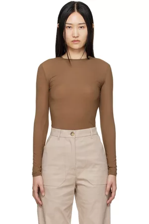 Max Mara Women Long Sleeved T-Shirts - Brown Gazza Long Sleeve T-Shirt