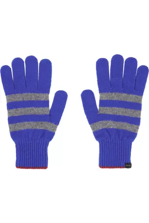 Paul Smith Men Gloves - Blue Two Stripe Gloves