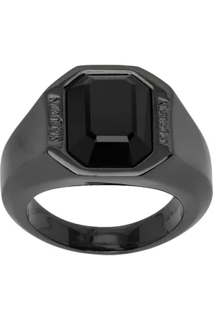 Alexander McQueen Men Rings - Gunmetal Jewelled Ring