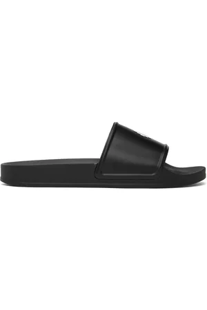 MARCELO BURLON Men Slide Sandals - Black Cross Slide Sandals