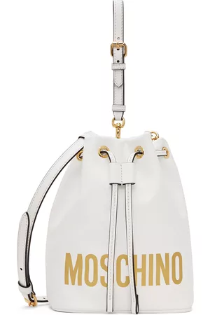 Moschino Women Bags - White Logo Bucket Pouch