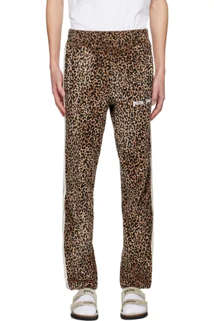 Palm Angels Men Sweatpants - Brown Animalier Track Pants