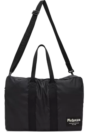Alexander McQueen Men Luggage - Black Tag Zipped Duffle Bag