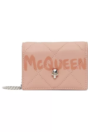 Alexander McQueen Women Wallets - Pink Skull Chain Card Holder