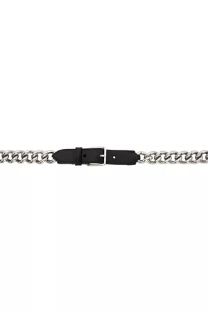 Alexander McQueen Women Belts - Black & Silver Single Chain Belt