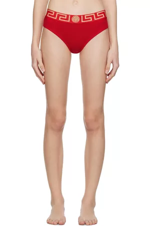 VERSACE Women Briefs - Orange Greca Border Briefs