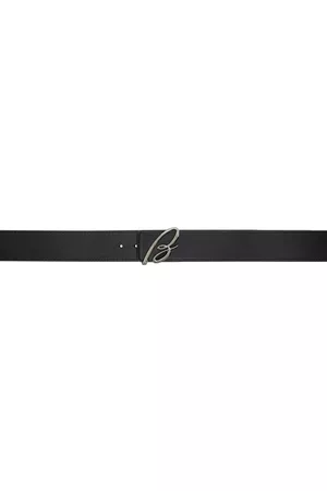 BRIONI Men Belts - Black Subtle B-Logo Belt