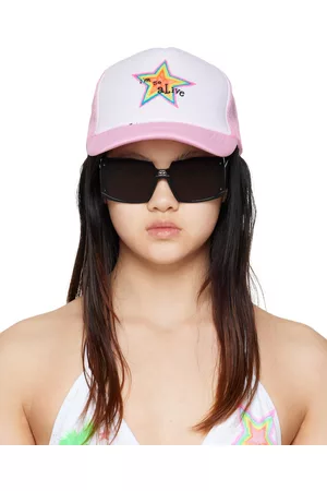 Hollywood Gifts Women Caps - SSENSE Exclusively White & Pink 'I'm So Alive' Cap