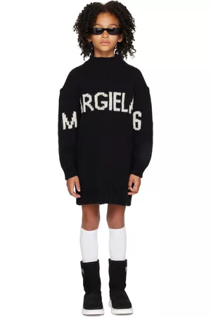 Maison Margiela Girls Graduation Dresses - Kids Black Mock Neck Dress