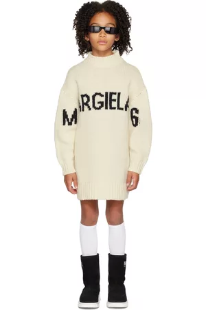 Maison Margiela Girls Graduation Dresses - Kids Off-White Mock Neck Dress