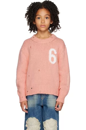 Maison Margiela Sweatshirts - Kids Pink Distressed Sweater