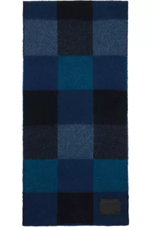 Paul Smith Men Scarves - Blue Oversized Check Scarf
